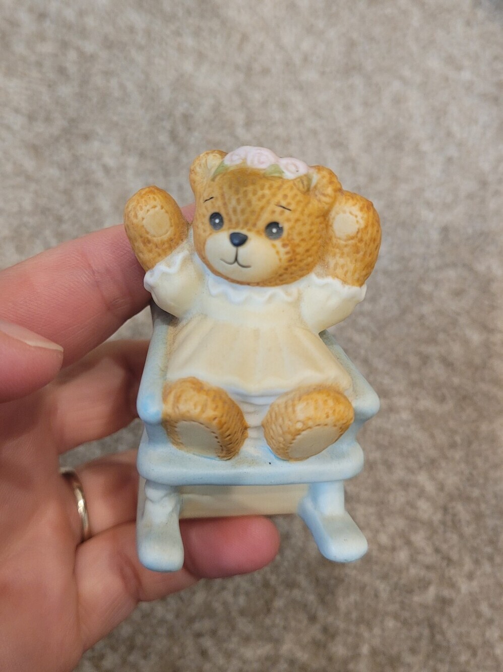 Vintage Lucy Rigg 1986 Bear In Rocking Chair